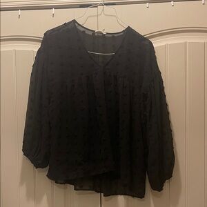 Entro Black Textured Blouse